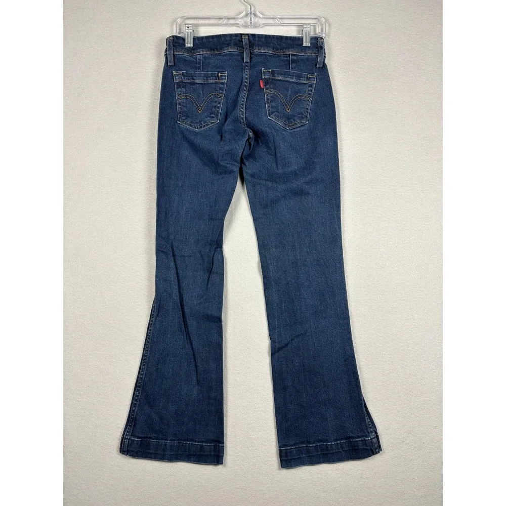 Levi's 545 Low Rise Flare Jeans Dark Wash Size 4 Medium Blue Denim Y2K